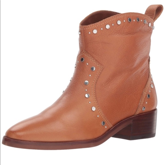 Leather Ankle Booties Dolce Vita Womens Cognac NWT - Picture 3 of 7